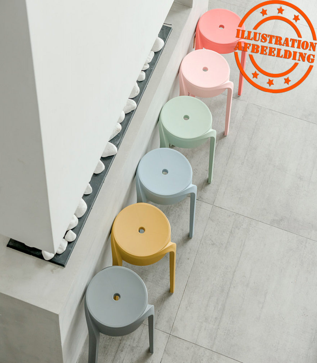 Tabouret bas empilable 'POMPA' en matière plastique gris