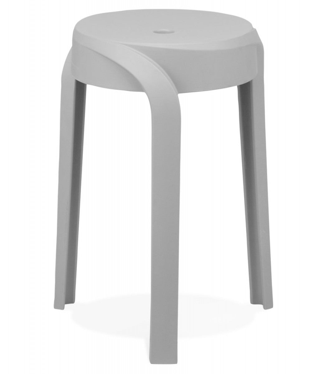 Tabouret bas empilable 'POMPA' en matière plastique gris
