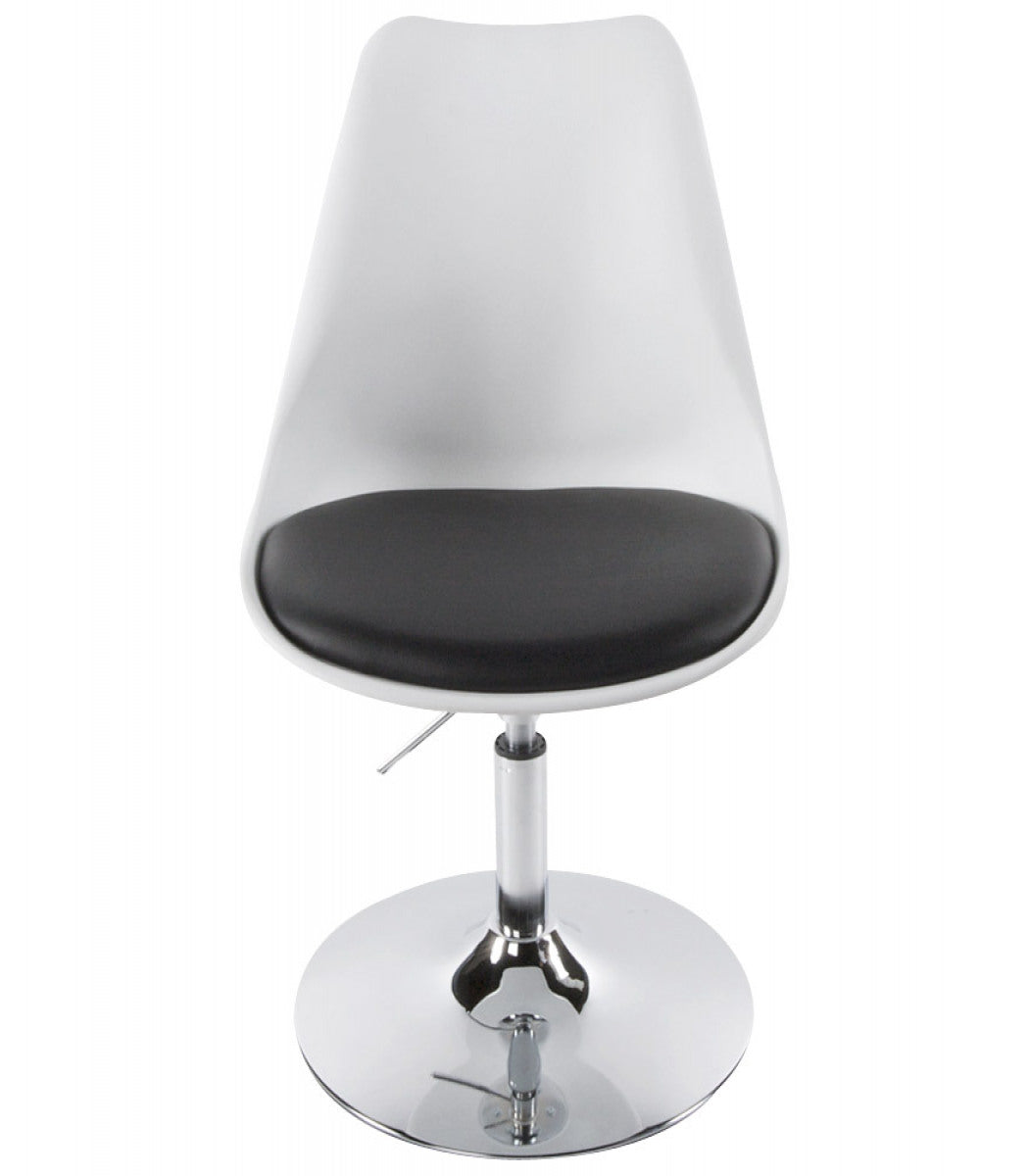 Chaise moderne pivotante 'QUEEN' réglable blanche et noir