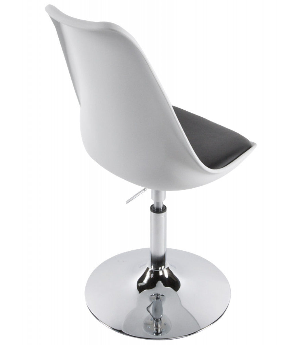 Chaise moderne pivotante 'QUEEN' réglable blanche et noir