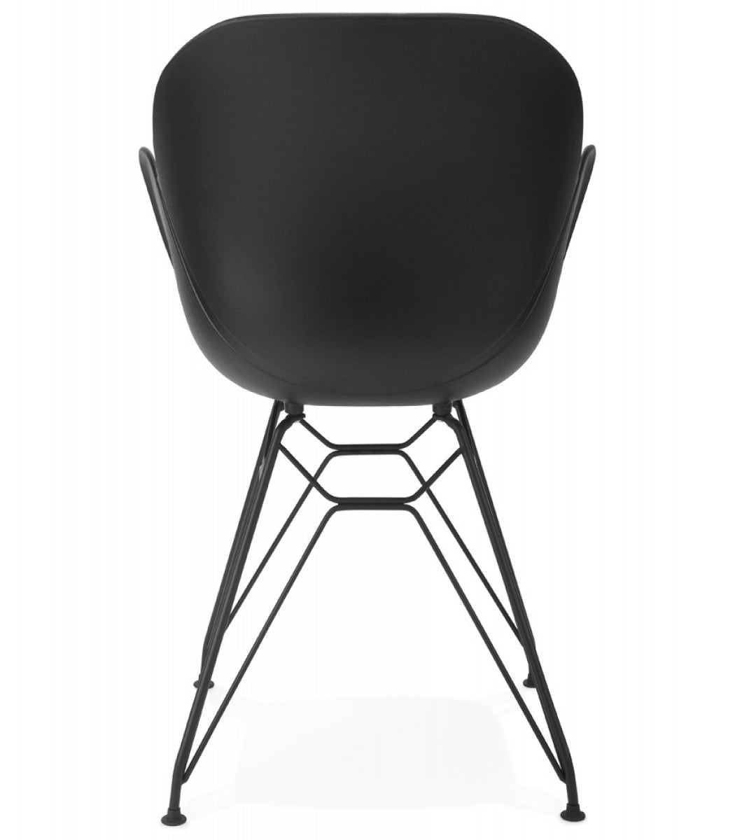 Chaise design 'SATELIT' noire style industriel avec pieds en métal noir