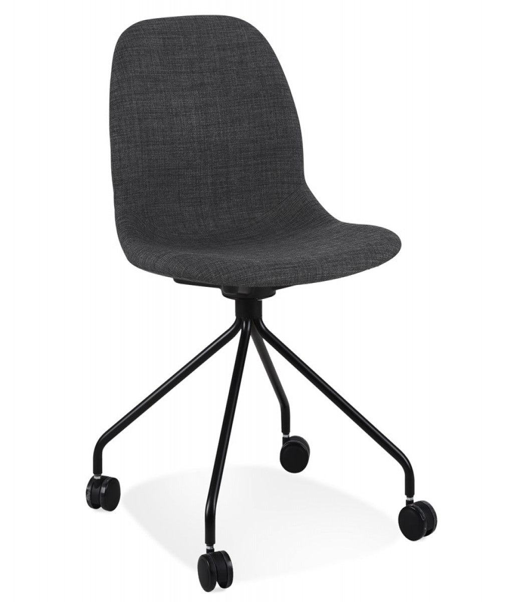 Chaise de bureau 'TAVIRA' en tissu gris foncé