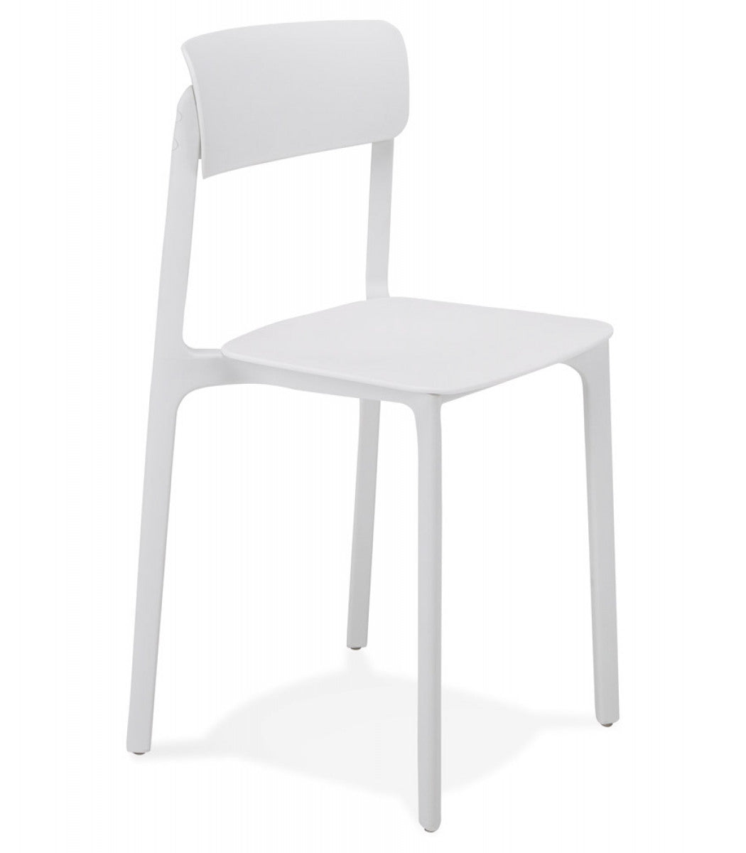 Chaise intérieur / extérieur 'TROPICAL' en matière plastique blanche
