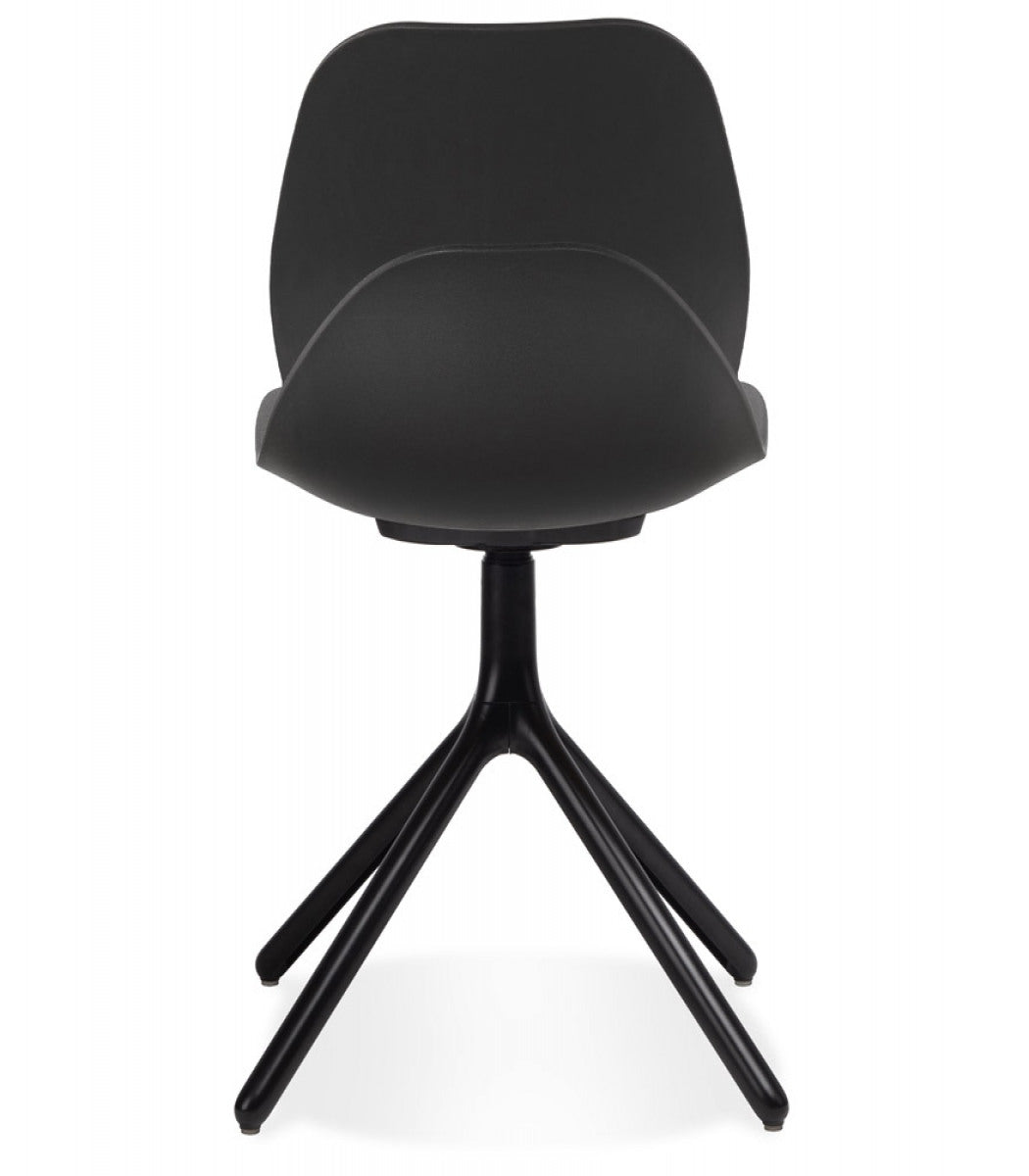 Chaise design 'TUCANA' noire avec pieds en métal