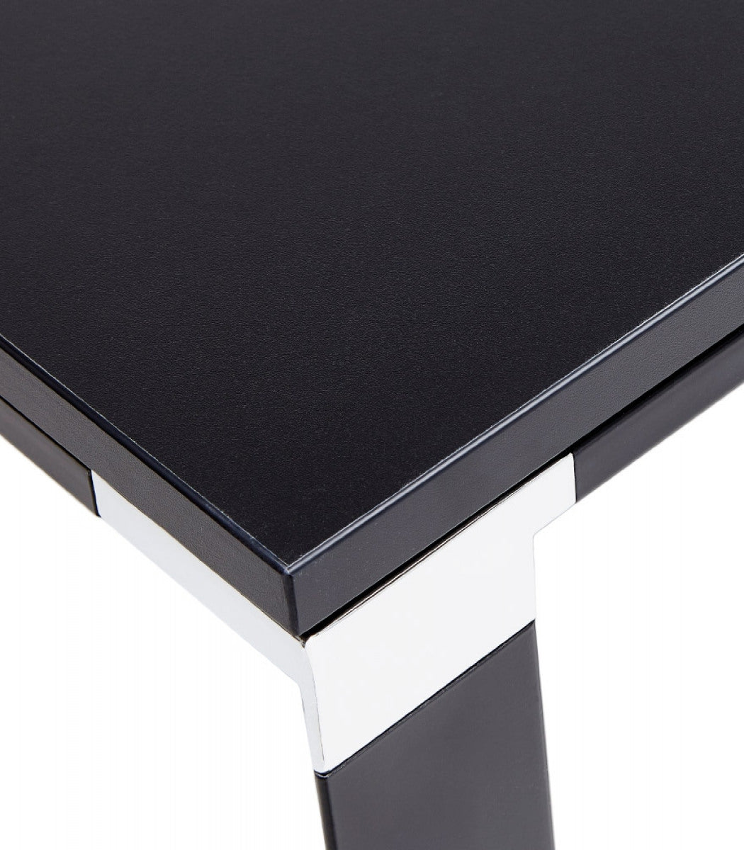 Grand bureau de direction droit 'XLINE' en bois noir - 200x100 cm