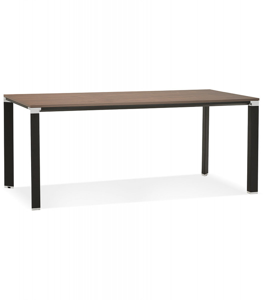 Table de réunion / à manger design 'XLINE' 200 en bois finition Noyer et structure noire - 200x100 cm