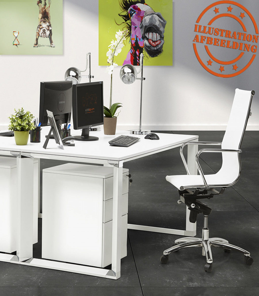 Bureau de direction droit design 'XLINE' en verre noir - 160x80 cm