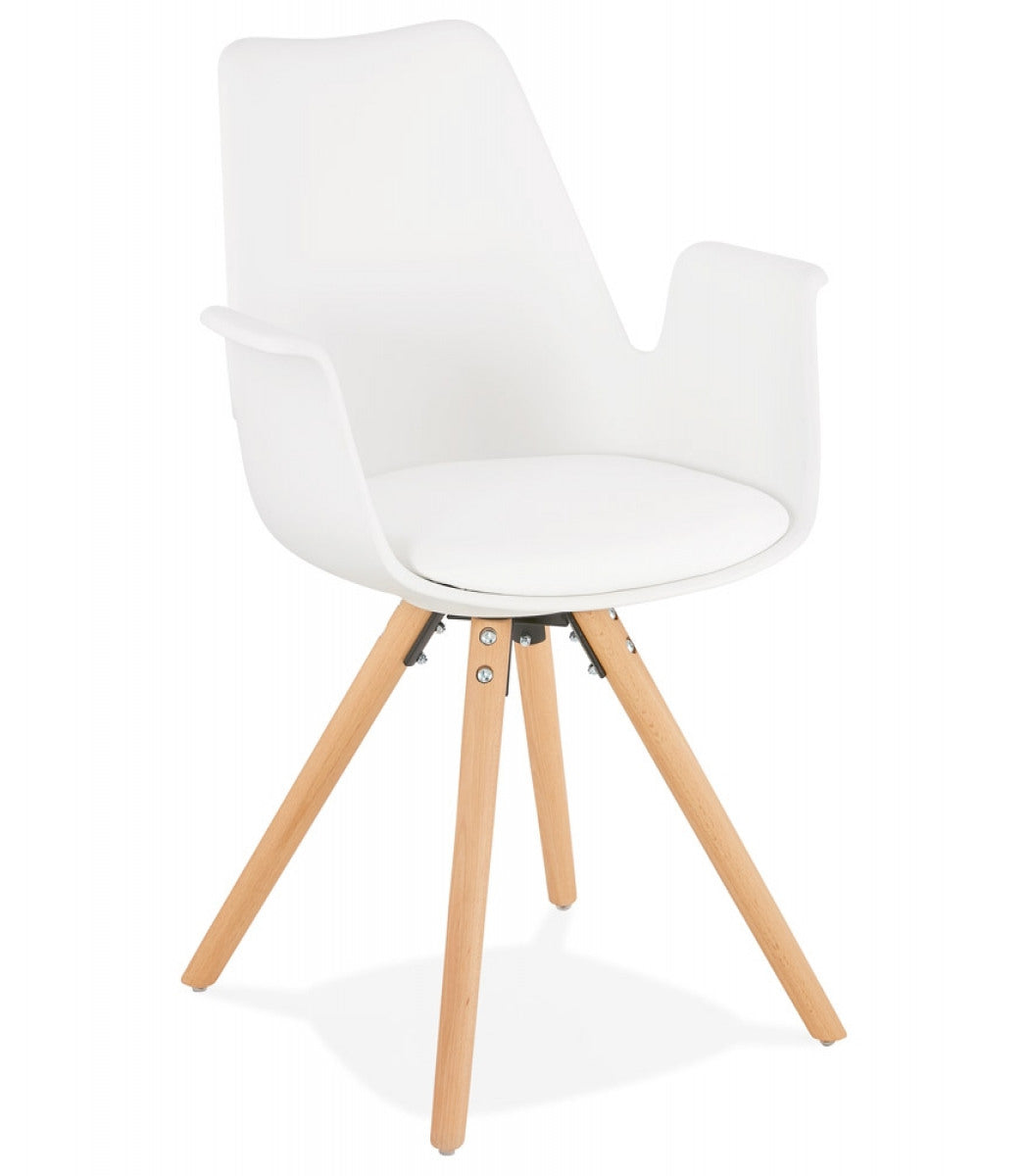 Chaise avec accoudoirs 'ZALIK' blanche style scandinave