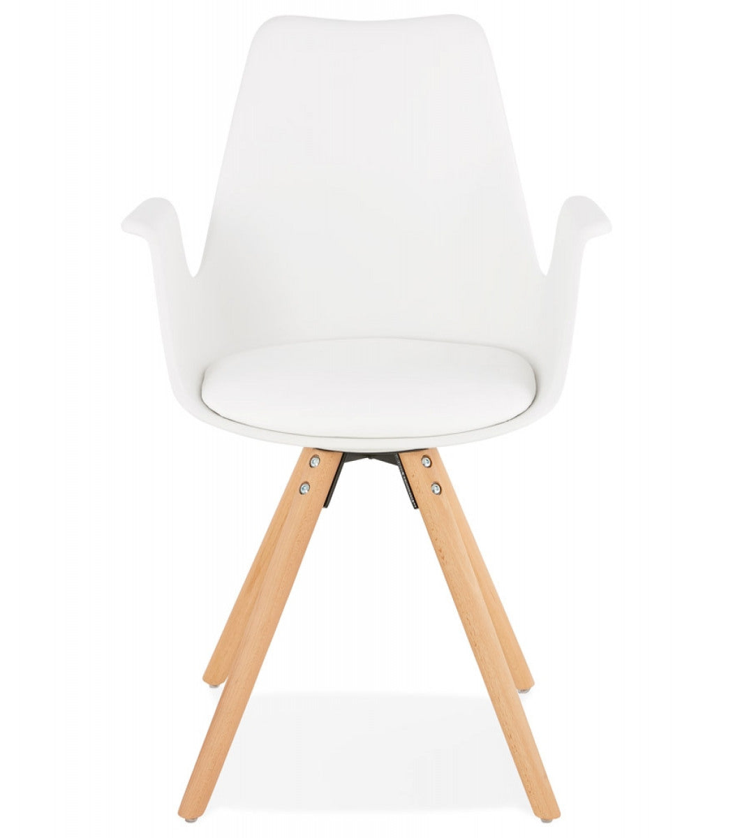 Chaise avec accoudoirs 'ZALIK' blanche style scandinave