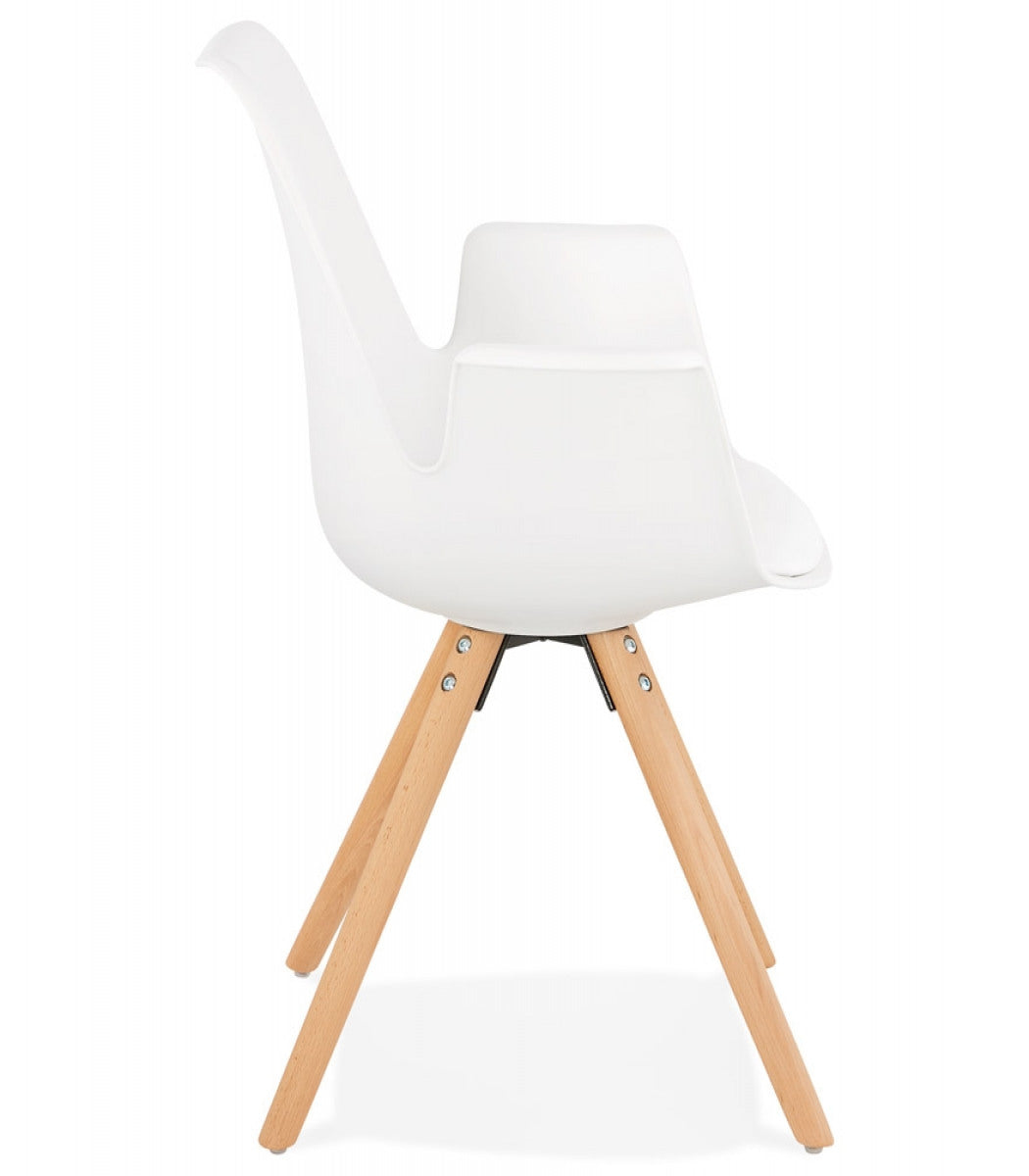 Chaise avec accoudoirs 'ZALIK' blanche style scandinave