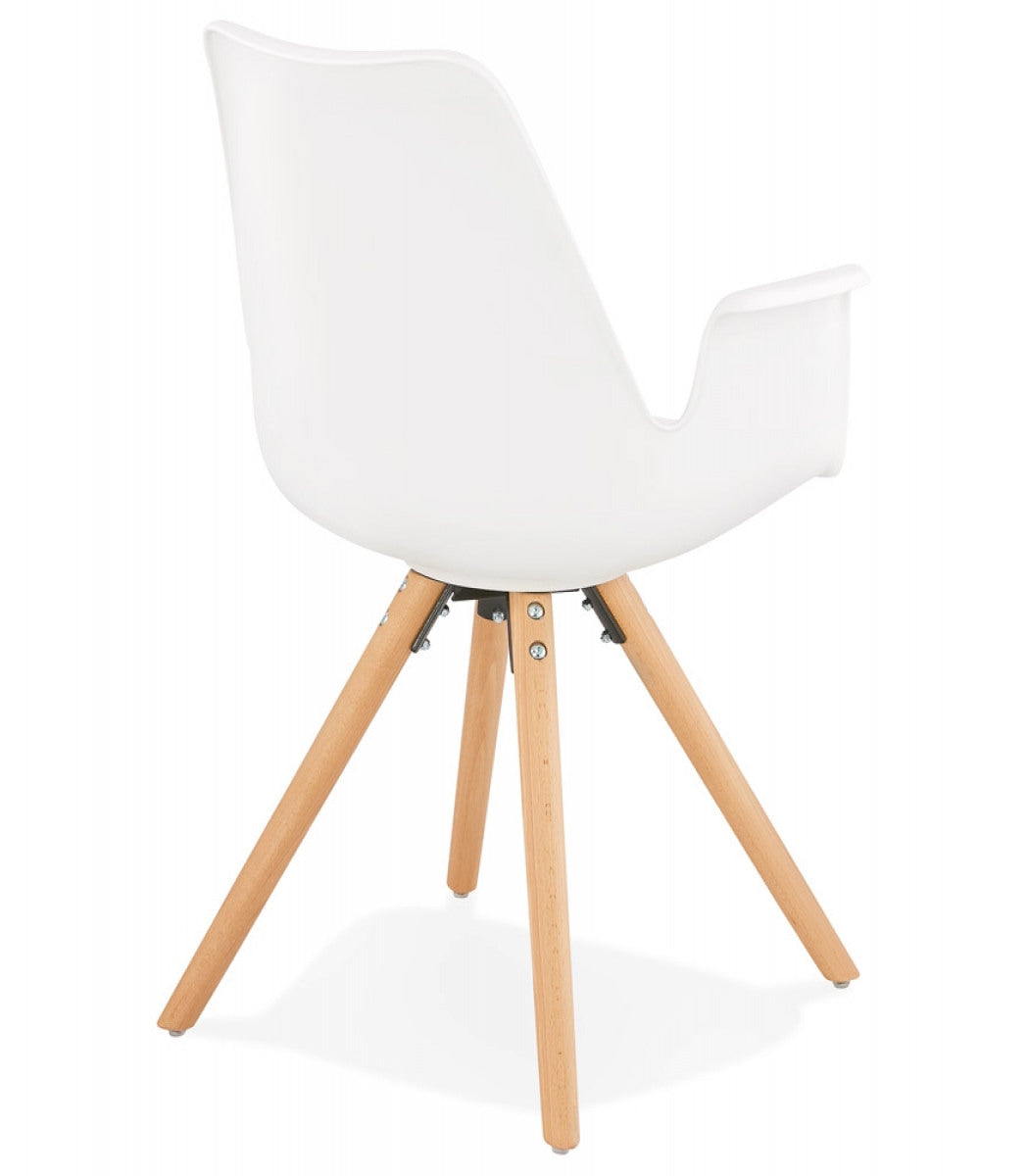 Chaise avec accoudoirs 'ZALIK' blanche style scandinave