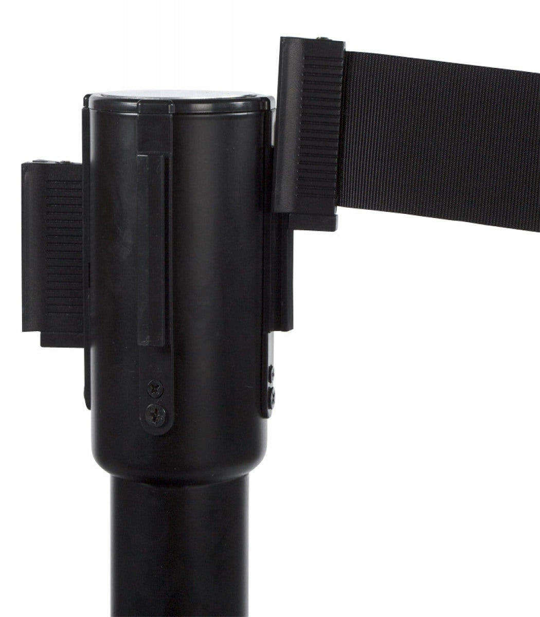 Potelet 'ZIP' noir à sangle pour files d'attente