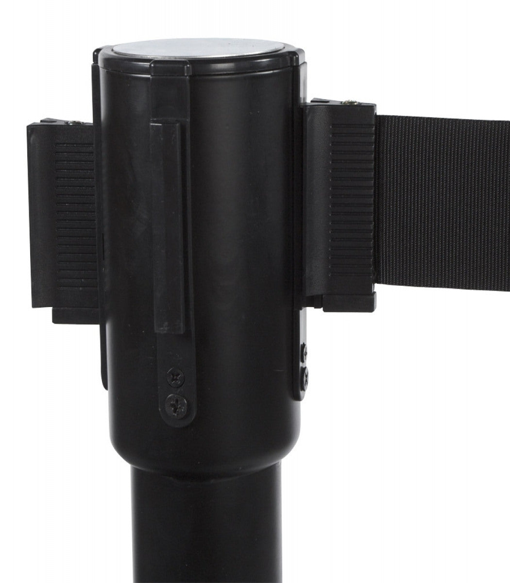 Potelet 'ZIP' noir à sangle pour files d'attente
