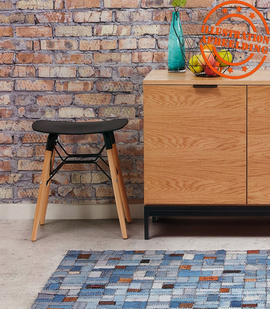 Tabouret bas design 'ALADIN' noir style scandinave