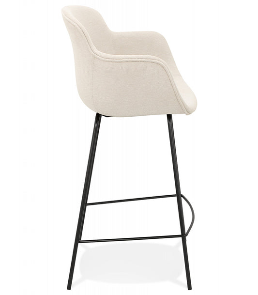 Tabouret snack mi-hauteur 'AMERICA MINI' en tissu beige