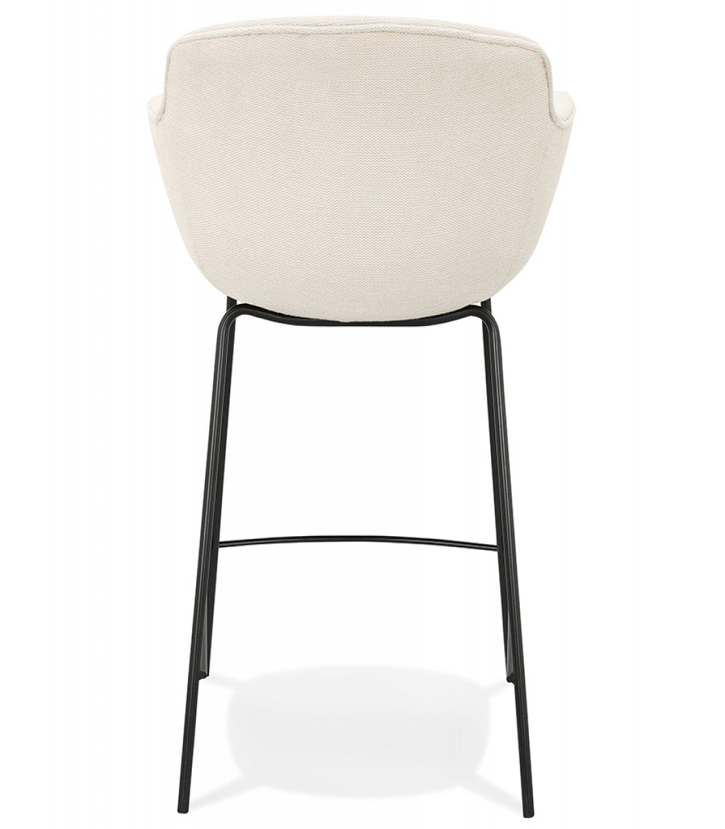 Tabouret snack mi-hauteur 'AMERICA MINI' en tissu beige