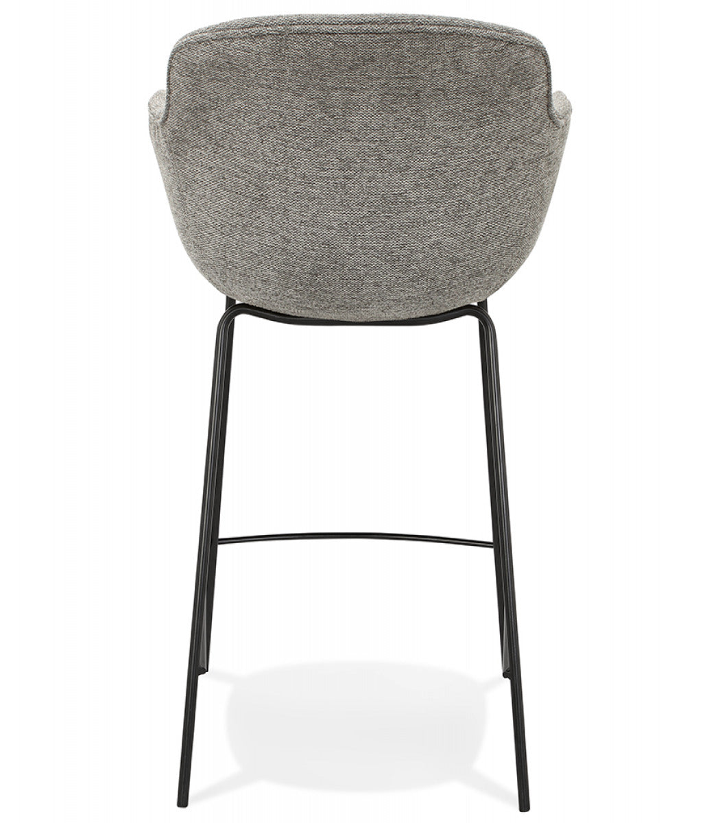 Tabouret snack mi-hauteur 'AMERICA MINI' en tissu gris foncé