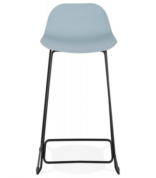 Tabouret snack mi-hauteur 'BABYLOS MINI' bleu avec pieds en métal noir