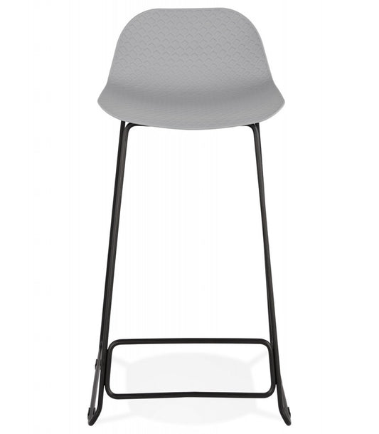 Tabouret snack mi-hauteur 'BABYLOS MINI' gris avec pieds en métal noir