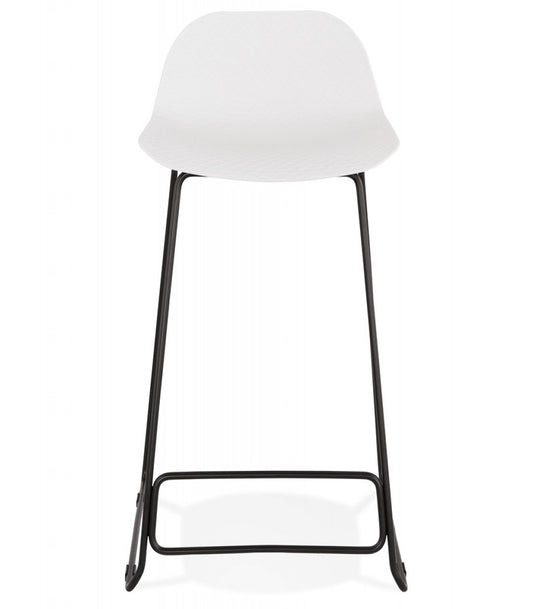 Tabouret snack mi-hauteur 'BABYLOS MINI' blanc avec pieds en métal noir
