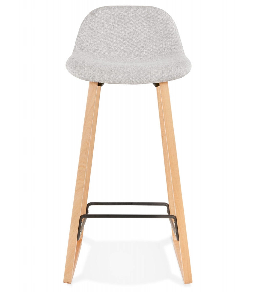 Tabouret snack mi-hauteur scandinave 'BALTIK MINI' en tissu gris clair
