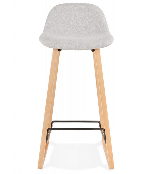 Tabouret snack mi-hauteur scandinave 'BALTIK MINI' en tissu gris clair