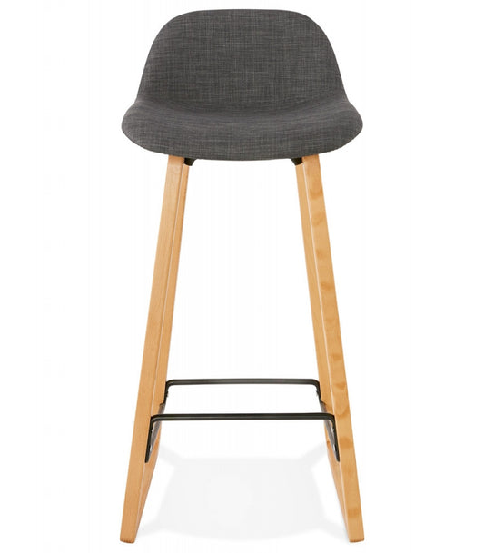 Tabouret snack mi-hauteur scandinave 'BALTIK MINI' en tissu gris