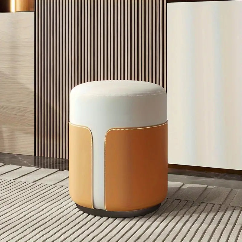 Tabouret rond en cuir - Melina