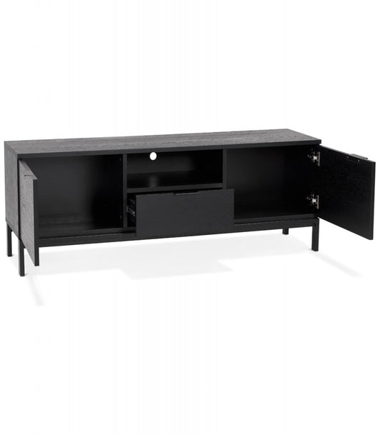 Meubles tv design 'CATODIK' en bois et métal noir