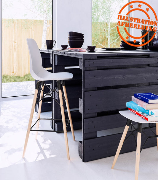 Tabouret bas design 'ALADIN' blanc style scandinave