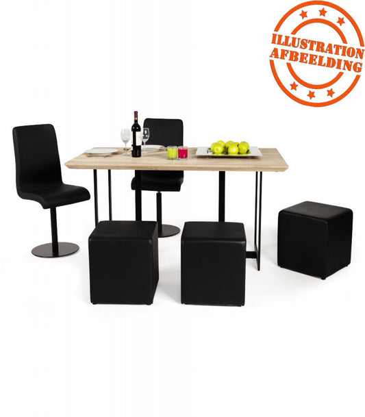 Pouf 'CUBE' de salon en matière synthétique noire