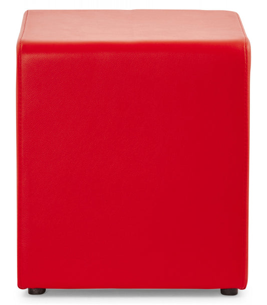 Pouf 'CUBE' de salon en matière synthétique rouge