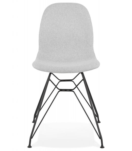 Chaise design 'DECLIK' grise claire avec pieds en métal noir