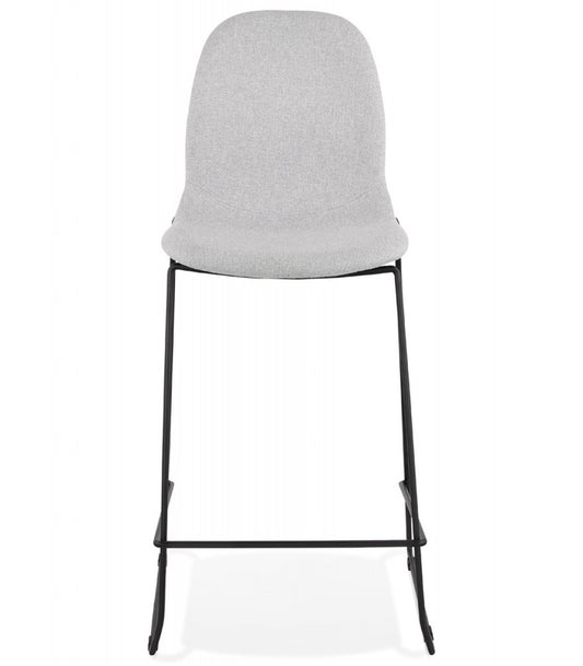 Tabouret snack mi-hauteur 'EKTOR MINI' en tissu gris clair empilable