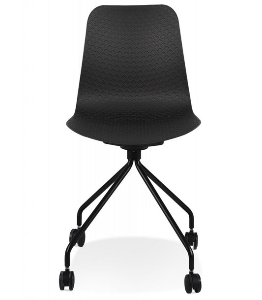 Chaise design de bureau 'EVORA' noire sur roulettes