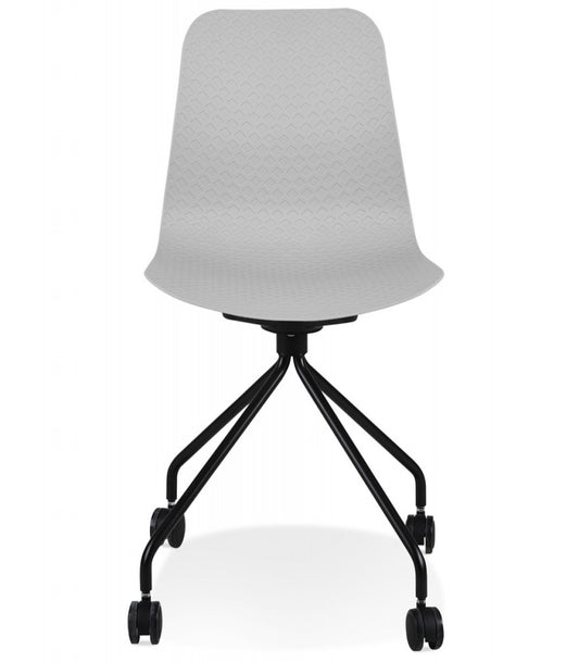 Chaise design de bureau 'EVORA' grise sur roulettes