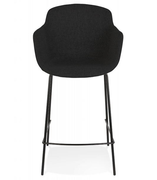 Tabouret snack mi-hauteur 'FORTI MINI' en tissu noir