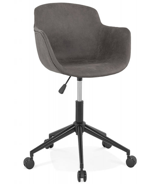 Chaise de bureau 'FOSTER' en microfibre grise foncée sur roulettes