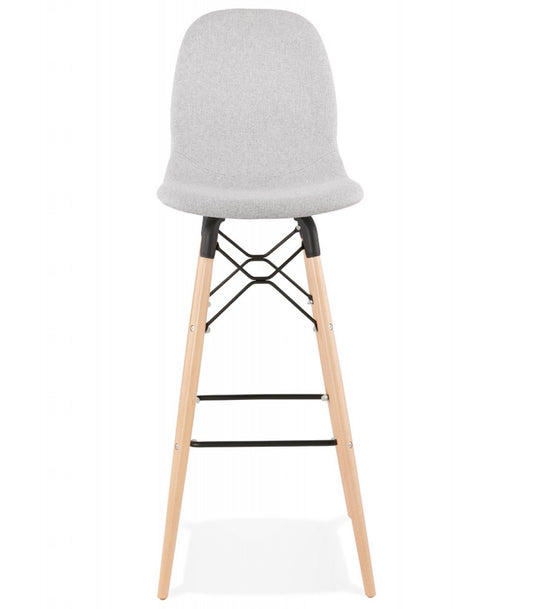 Tabouret de bar design 'GALACTIK' en tissu gris clair style scandinave