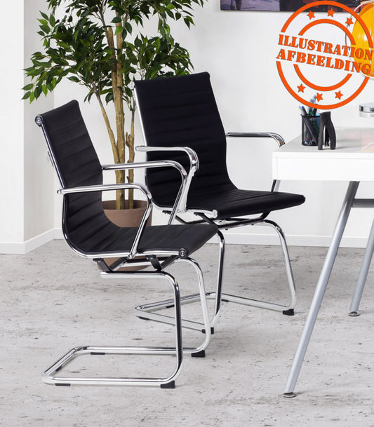 Chaise de bureau design 'GIGA' en matière synthétique noire