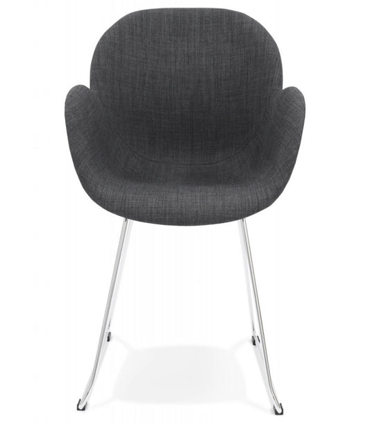Chaise design 'JUMBO' gris foncé en tissu
