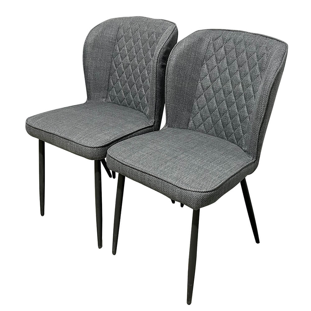 Lot de 2 chaises grises - Léo