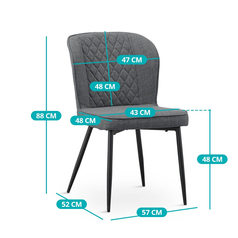 Lot de 2 chaises grises - Léo