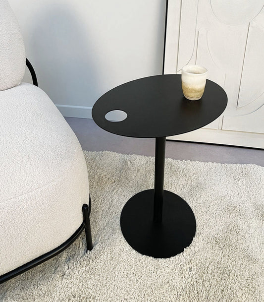 Table d'appoint ovale 'MASA' en métal noir