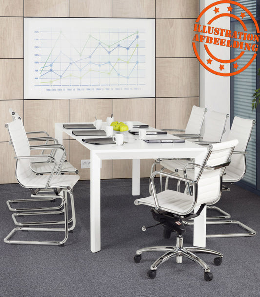 Fauteuil de bureau design 'MEGA' en matière synthétique blanche
