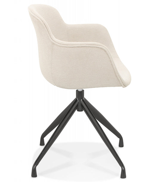 Chaise design avec accoudoirs 'MIMO' en tissu beige
