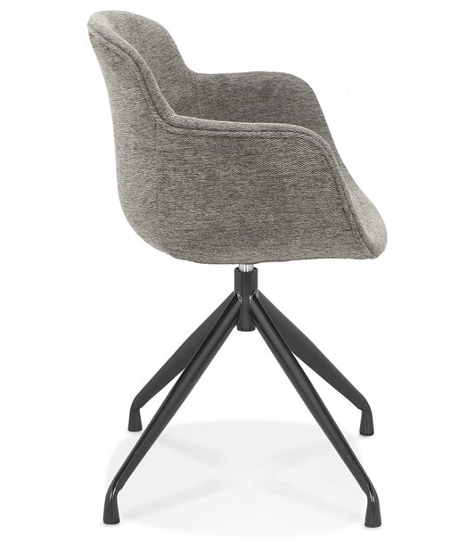 Chaise design avec accoudoirs 'MIMO' en tissu gris foncé