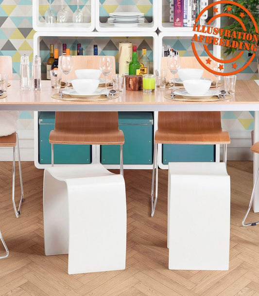 Tabouret bas d'appoint 'MOJO' en bois blanc