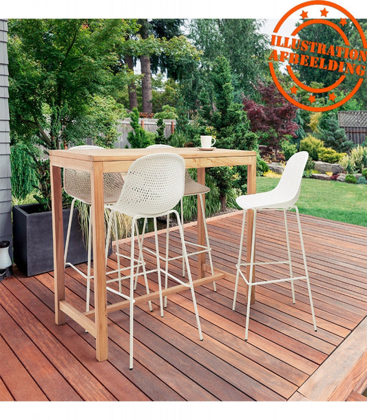 Tabouret de bar perforé 'LOKI' blanc intérieur / extérieur