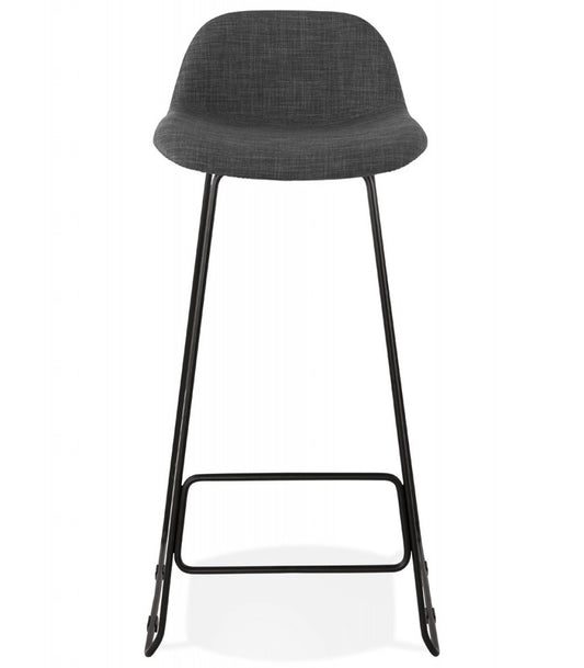 Tabouret de bar design 'MOSKOW' noir style industriel avec pieds en métal noir